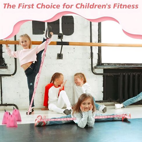 Soulchen 12 Sets Stretching Strap with 8 Loops for Kids Include 12 Storage Bags 12 Children Gymnastics Stretching Strap for Cheer Dance Training Elastic Band Cheerleading Training Ballet Yoga (Pink) in Saudi Arabia