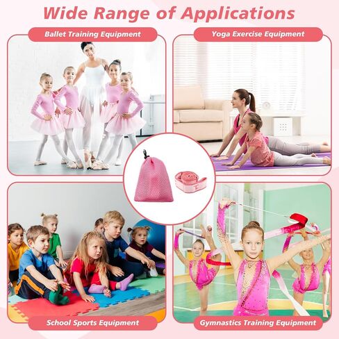 Soulchen 12 Sets Stretching Strap with 8 Loops for Kids Include 12 Storage Bags 12 Children Gymnastics Stretching Strap for Cheer Dance Training Elastic Band Cheerleading Training Ballet Yoga (Pink) in Saudi Arabia