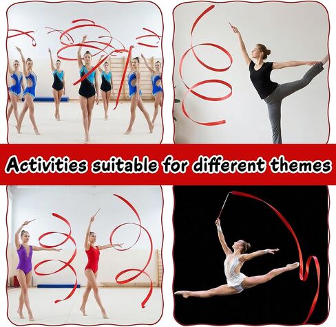 2 PCS Ribbon Dancer Wand, 78.7 Inch Gymnastics Dance Ribbons Red Twirling Dancing Ribbon Streamers for Artistic Dancing, Gymnastics Training, Outdoor Play in Kuwait