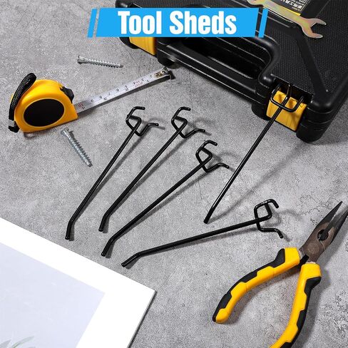 100 PCS 6 inch Pegs for Pegboard, Black Peg Board Pegs for 1/8“ and 1/4" Peg Board, Metal Pegboard Hooks for Hanging Organizing Various Tools for Garage, Craft Room, Kitchen, Store in Saudi Arabia