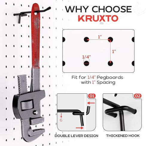 69 قطعة من خطافات بيجبورد سميكة للغاية مقاس 2/4/6 بوصة، ملحقات منظم لوحة ربط شديدة التحمل، شماعات أدوات لوحة ربط تناسب أدوات تعليق بيجبورد مقاس 1/4 بوصة، المرآب، المطبخ، ورشة العمل، الجدار والمتجر in Kuwait