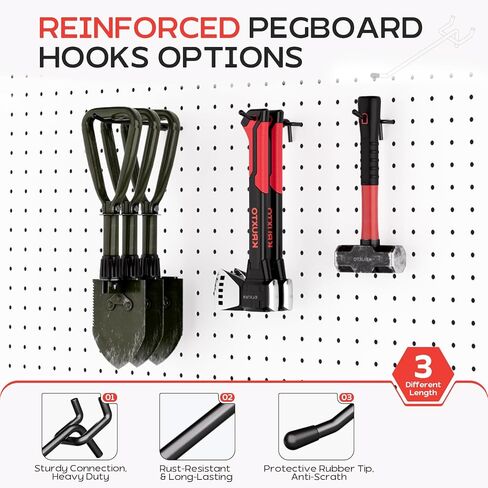 69 قطعة من خطافات بيجبورد سميكة للغاية مقاس 2/4/6 بوصة، ملحقات منظم لوحة ربط شديدة التحمل، شماعات أدوات لوحة ربط تناسب أدوات تعليق بيجبورد مقاس 1/4 بوصة، المرآب، المطبخ، ورشة العمل، الجدار والمتجر in Kuwait