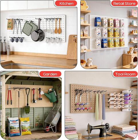 69 قطعة من خطافات بيجبورد سميكة للغاية مقاس 2/4/6 بوصة، ملحقات منظم لوحة ربط شديدة التحمل، شماعات أدوات لوحة ربط تناسب أدوات تعليق بيجبورد مقاس 1/4 بوصة، المرآب، المطبخ، ورشة العمل، الجدار والمتجر in Kuwait