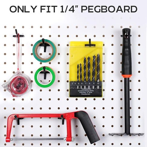 69 قطعة من خطافات بيجبورد سميكة للغاية مقاس 2/4/6 بوصة، ملحقات منظم لوحة ربط شديدة التحمل، شماعات أدوات لوحة ربط تناسب أدوات تعليق بيجبورد مقاس 1/4 بوصة، المرآب، المطبخ، ورشة العمل، الجدار والمتجر in Kuwait