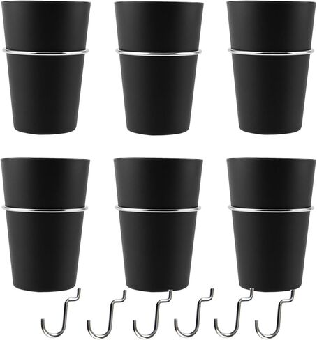 6 مجموعات من خطافات بيجبورد على شكل حلقة مع أكواب بيجبورد، وأكواب بيجبورد مع حلقة، وصناديق بيجبورد سوداء، وإكسسوارات حامل أكواب بيجبورد لجدار المكتب، وأدوات التخزين in Kuwait