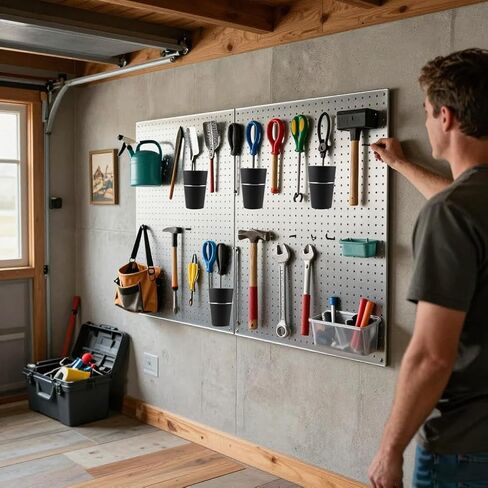 6 مجموعات من خطافات بيجبورد على شكل حلقة مع أكواب بيجبورد، وأكواب بيجبورد مع حلقة، وصناديق بيجبورد سوداء، وإكسسوارات حامل أكواب بيجبورد لجدار المكتب، وأدوات التخزين in Kuwait