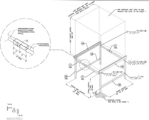 F&L Heavy-Duty Aluminum Air Handler Stand – High-Efficiency HVAC Unit for Superior Air Circulation – Corrosion-Resistant, Durable & Energy-Efficient for Home & Commercial Use (36" Tall 22" Deep HD) in Kuwait