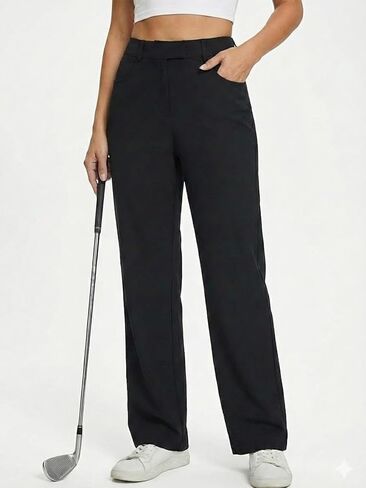 Women's Golf Pants - High Waist Stretch Trousers with Pockets for Yoga Business Travel Casual in Saudi Arabia