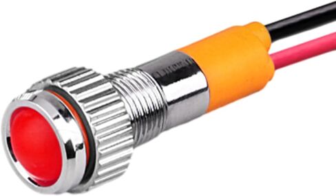 Metal Indicator Lights, Waterproof Signal Lamp Led Indicator Light 25mm Ac/Dc 5-24v (RED) in Saudi Arabia