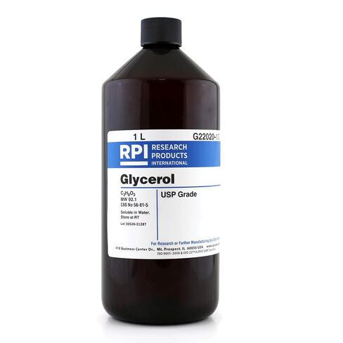 RPI Glycerol Liquid, 1 Liter Bottle, USP Grade, Used in Sample Preparation and Gel Formation in Kuwait