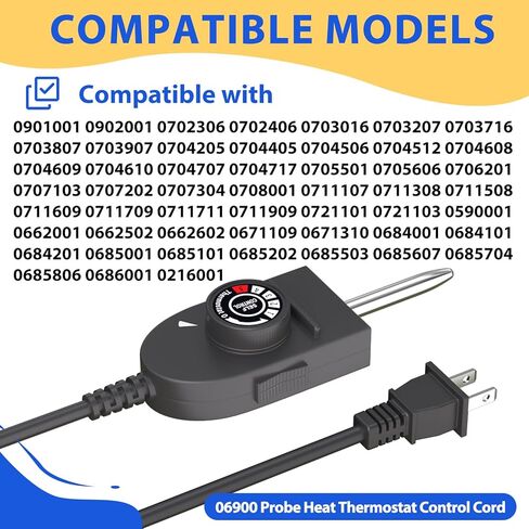 سلك ترموستات للتحكم في درجة الحرارة 06900 متوافق مع مقالي بريستو الكهربائية والشوايات وأجهزة المطبخ والشوايات لـ 40 نموذجًا محددًا in Kuwait