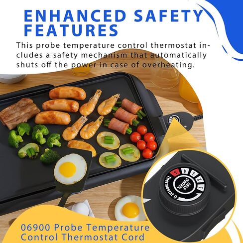 سلك ترموستات للتحكم في درجة الحرارة 06900 متوافق مع مقالي بريستو الكهربائية والشوايات وأجهزة المطبخ والشوايات لـ 40 نموذجًا محددًا in Kuwait