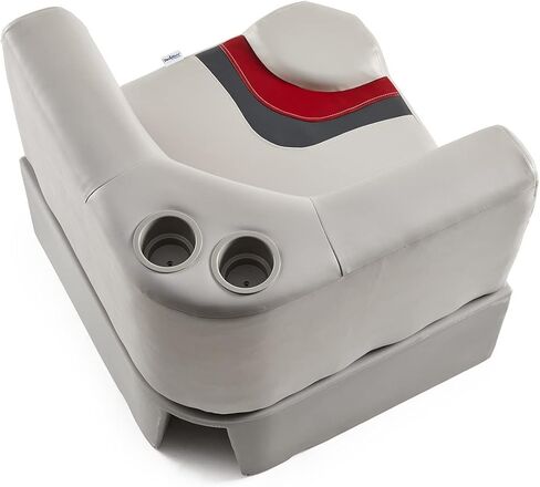 DeckMate Complete 28" Corner Classic Pontoon Boat Seat Bench and Base - Gray, Red and Charcoal in Saudi Arabia
