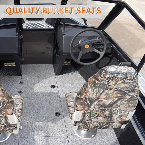 Boat Seats Low Back 2Pack, Folding Boat Seats Stainless Steel Screws Included, Waterproof Fold-Down Boat Captain Chairs. (camouflage) in Kuwait
