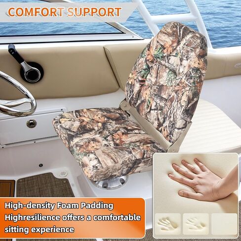Boat Seats Low Back 2Pack, Folding Boat Seats Stainless Steel Screws Included, Waterproof Fold-Down Boat Captain Chairs. (camouflage) in Kuwait