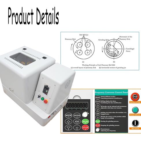 110V 4L Alumina Ceramic Planetary Ball Mill Machine with 4x1L Jars, 1.5KW Lab Grinder for Ceramic/Medicine/Soil/Chemical Powder Grinding, Industrial Scientific Laboratory Pulverizer in Saudi Arabia