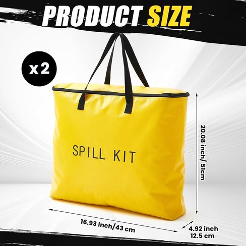 4 Pcs Spill Yellow Portable Bag kit Only, Universal Portable Emergency Yellow Duffle Spill Bag, 20 x 17 x 5 Inches, No Other Leak Handling Accessories are Included in Saudi Arabia