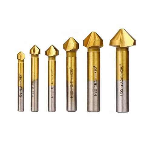 6 قطعة 90 درجة 3 الناي الشطب مثقاب الخشب HSS الشطب نهاية مطحنة Charmfer القاطع وسع مثقاب الخشب in Kuwait