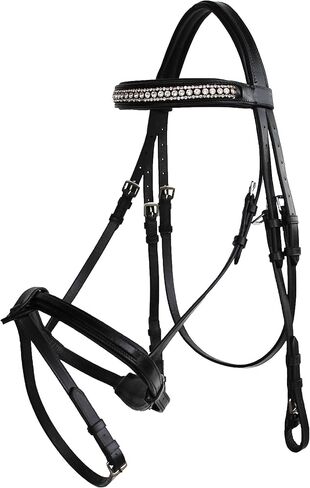 CHALLENGER Horse English Black All-Purpose Trail Pleasure Leather Bridle Reins 805EB07BK-F in Saudi Arabia