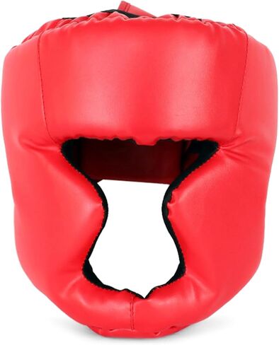 Kickboxing Headgear PU Leather MMA Sparring Helmet with Thick Foam Padding Full Coverage for Boxing Martial Arts Comfortable Adjustable Closure Lock Holes for Good Ventilation L in Kuwait