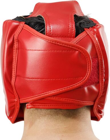 Kickboxing Headgear PU Leather MMA Sparring Helmet with Thick Foam Padding Full Coverage for Boxing Martial Arts Comfortable Adjustable Closure Lock Holes for Good Ventilation L in Kuwait
