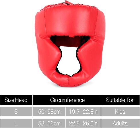 Kickboxing Headgear PU Leather MMA Sparring Helmet with Thick Foam Padding Full Coverage for Boxing Martial Arts Comfortable Adjustable Closure Lock Holes for Good Ventilation L in Kuwait