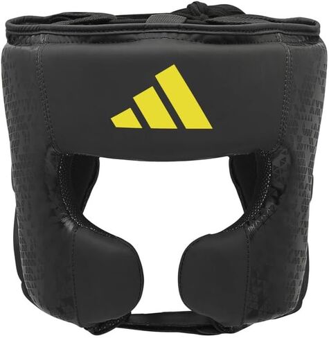واقي الرأس Adidas x Anderson Silva - غلاف خارجي فاخر من البولي يوريثان، بطانة إسفنجية متعددة الكثافة، تم اختباره واعتماده من قبل CE للسلامة، أشرطة فيلكرو قابلة للتعديل من أجل in Saudi Arabia
