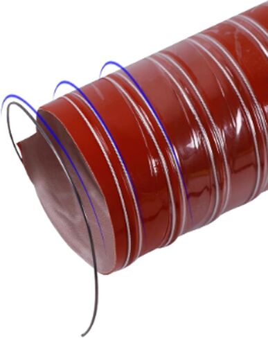 Red High-Temperature Silicone Duct Hose 9.8Ft - Flexible Exhaust & HVAC Ducting (0.8-10in) with Fiberglass Reinforcement & Steel Wire for Optimal Airflow in Saudi Arabia