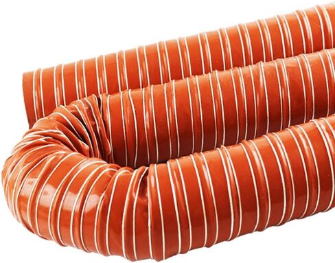 High-Performance Flex Duct - Heat Resistant Silicone Air Duct Hose for Brake Cooling & Industrial Exhaust - 8m (26.2ft) Red, 102mm (4 1/8") - Ideal for Fumes & Dryer Air Systems in Saudi Arabia