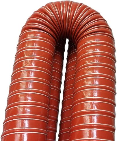 High-Performance Flex Duct - Heat Resistant Silicone Air Duct Hose for Brake Cooling & Industrial Exhaust - 8m (26.2ft) Red, 102mm (4 1/8") - Ideal for Fumes & Dryer Air Systems in Saudi Arabia