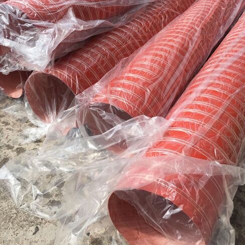 High-Performance Flex Duct - Heat Resistant Silicone Air Duct Hose for Brake Cooling & Industrial Exhaust - 8m (26.2ft) Red, 102mm (4 1/8") - Ideal for Fumes & Dryer Air Systems in Saudi Arabia