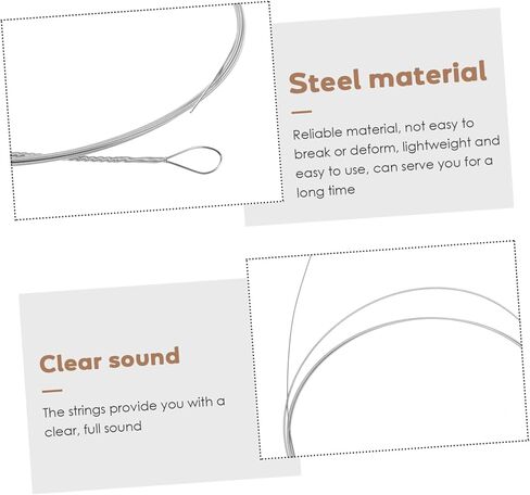 Totority 2Pcs Steel Dulcimer Strings Replacement Instrument Strings with Crisp Sound for Dulcimer Players and Musicians Easy to Install Stable Quality in Saudi Arabia