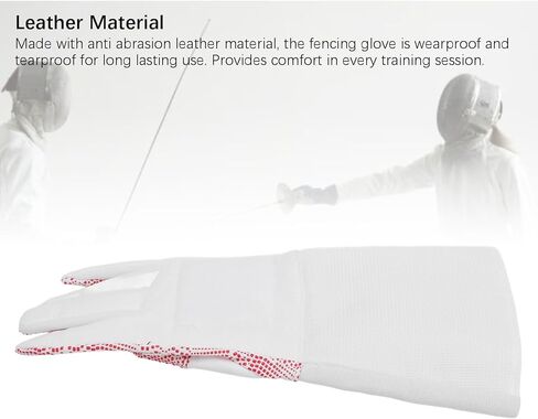 Leather Fencing Glove for Adults, Right Hand, Plastic Dot Anti Skid Design - Enhanced Grip, Flexible Fit, Ideal for Epee and Foil Training (XS) in Kuwait