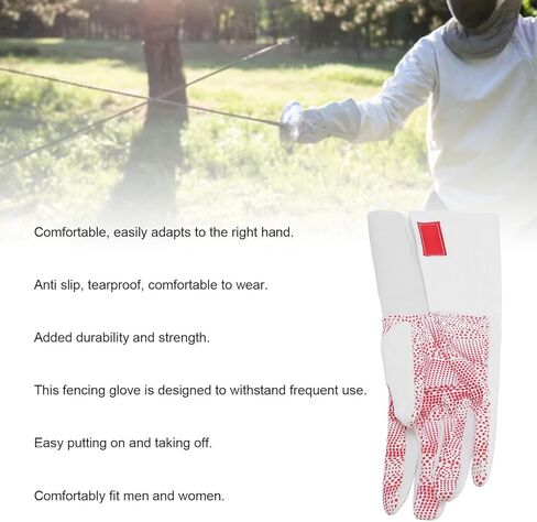 Leather Fencing Glove for Adults, Right Hand, Plastic Dot Anti Skid Design - Enhanced Grip, Flexible Fit, Ideal for Epee and Foil Training (M) in Kuwait