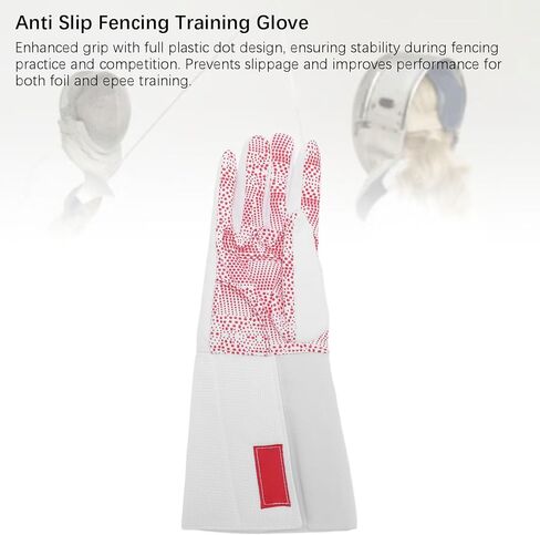 Leather Fencing Glove for Adults, Right Hand, Plastic Dot Anti Skid Design - Enhanced Grip, Flexible Fit, Ideal for Epee and Foil Training (M) in Kuwait