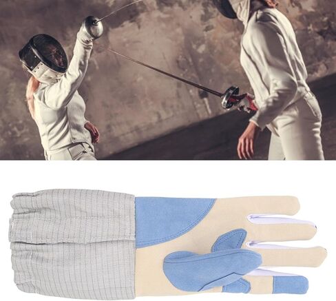 Padded Fencing Glove Right Handed, Durable Knitted Fabric, Breathable Sabre Glove for Training Protection - Anti Slip Grip, Injury Reduction, Ideal for Sabre Swordsmanship (M 35x27x20cm / in Kuwait