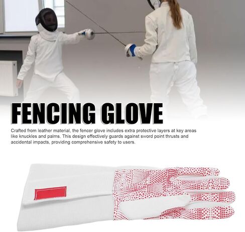 Leather Fencing Glove for Adults, Right Hand, Plastic Dot Anti Skid Design - Enhanced Grip, Flexible Fit, Ideal for Epee and Foil Training (XL) in Kuwait
