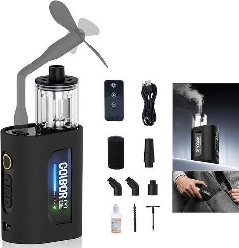 COLBOR CF3 Mini Fog Machine Portable Handheld Smoke Machine for Photography with Remote Control, Small Fogger Haze Maker with 60° Tilt-Protection for Indoor Outdoor Christmas Party Cosplay in Kuwait