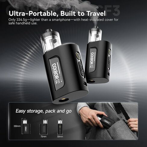 COLBOR CF3 Mini Fog Machine Portable Handheld Smoke Machine for Photography with Remote Control, Small Fogger Haze Maker with 60° Tilt-Protection for Indoor Outdoor Christmas Party Cosplay in Kuwait