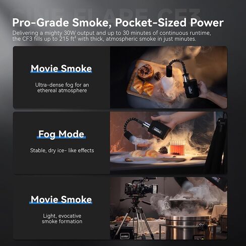 COLBOR CF3 Mini Fog Machine Portable Handheld Smoke Machine for Photography with Remote Control, Small Fogger Haze Maker with 60° Tilt-Protection for Indoor Outdoor Christmas Party Cosplay in Kuwait