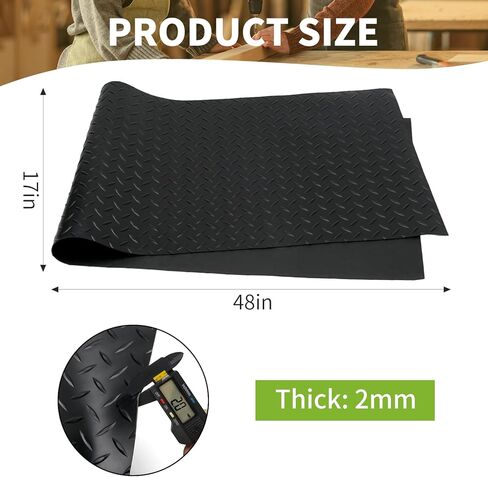 48" x 17" Work Bench Mat, Non-Slip Textured PVC Bench Pad, Enhanced 2 mm Thick Scratch-Resistant Tool Bench Liner for Woodworking, DIY, Garage & Tabletop Protection in Kuwait