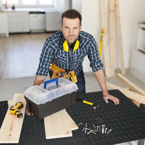 48" x 17" Work Bench Mat, Non-Slip Textured PVC Bench Pad, Enhanced 2 mm Thick Scratch-Resistant Tool Bench Liner for Woodworking, DIY, Garage & Tabletop Protection in Kuwait