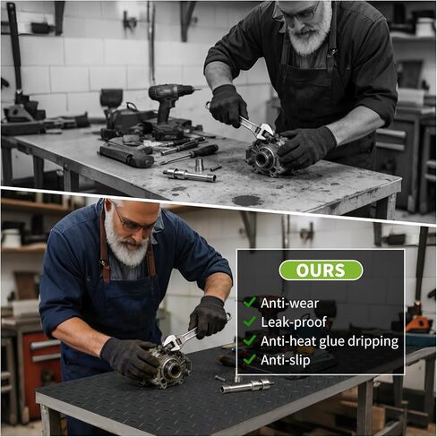 48" x 17" Work Bench Mat, Non-Slip Textured PVC Bench Pad, Enhanced 2 mm Thick Scratch-Resistant Tool Bench Liner for Woodworking, DIY, Garage & Tabletop Protection in Kuwait