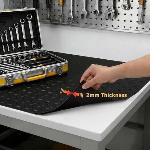 48" x 17" Work Bench Mat, Non-Slip Textured PVC Bench Pad, Enhanced 2 mm Thick Scratch-Resistant Tool Bench Liner for Woodworking, DIY, Garage & Tabletop Protection in Kuwait