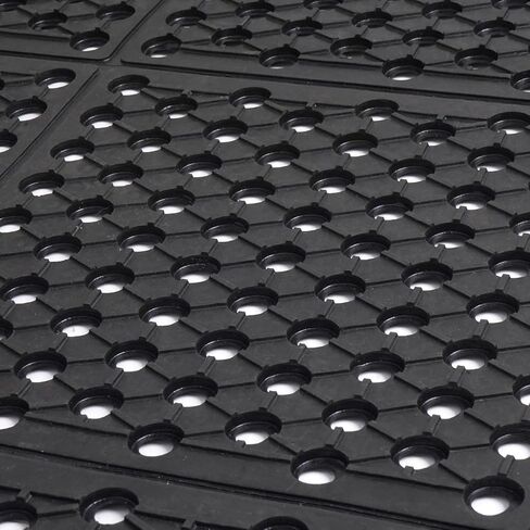 Commercial Rubber Floor Mats Matting 24x36In Indoor Outdoor Anti Fatigue Drainage Mat with Non-Slip Backing Commercial Kitchen Floor Mat for Restaurant Kitchen Bar Garden Wet Area(Black) in Kuwait