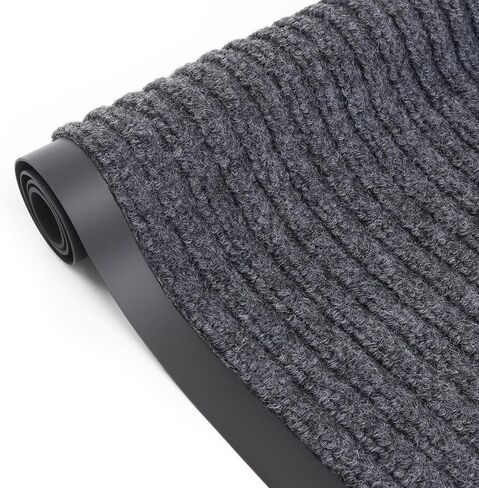 3' x 5' Front Door Mat Heavy-Duty Commercial DoorRug for Indoor/Outdoor Entryways,Non Slip Rubber Backing Low Profile for Entrance Home Office,Patio & Garage,Gray in Kuwait