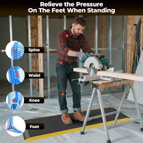 Anti Fatigue Mats for Workshop, 84" x 35" Ergonomic Anti-Fatigue Standing Floor Mat, Comfortable, Durable and Anti-Slip Memory Foam Floor Mat, Helps Relieve Back and Leg Soreness During Work in Kuwait