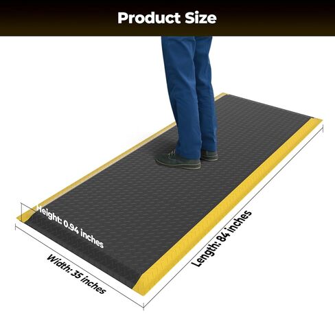 Anti Fatigue Mats for Workshop, 84" x 35" Ergonomic Anti-Fatigue Standing Floor Mat, Comfortable, Durable and Anti-Slip Memory Foam Floor Mat, Helps Relieve Back and Leg Soreness During Work in Kuwait