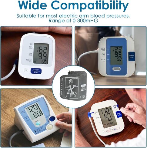 جودة استبدال ضغط الدم الكفة كبيرة متوافقة مع شاشات Omron BP 22-52 سم الذراع الكبيرة ، واجهة عالمية 4.6 ملم الكفة ضغط الدم XL القابل للتعديل للبالغين استخدام الأسلحة الكبيرة للمنزل (رمادي) in Kuwait
