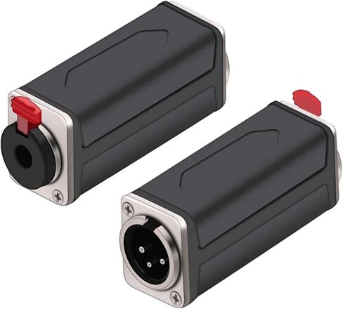 1Pc 6.35mm Jack Couplers Connector 6.35mm Female Chassis Socket to 3Pins Male/Adapter(Plastic-M-Black) in Kuwait
